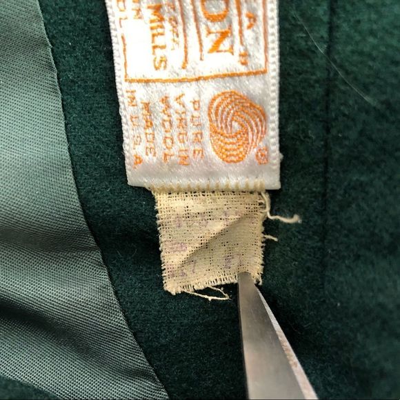 Vintage Pendleton 1950s Gold Tag 100% Virgin Wool Ladies Forest Green Blazer M. - Picture 7 of 8